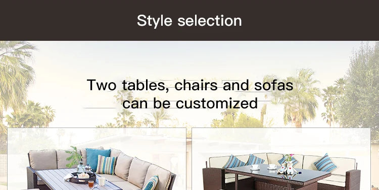 Nordic Rattan Sofa Combination For Courtyard Balcony Patio With Coffee Table Outdoor Garden Furniture Set Leisure Corner Sofas