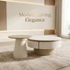 Modern Two-piece Design, Coffee Table, Wooden Board, Glossy Paint, Easy to Clean, Durable, Household Living Room Furniture
