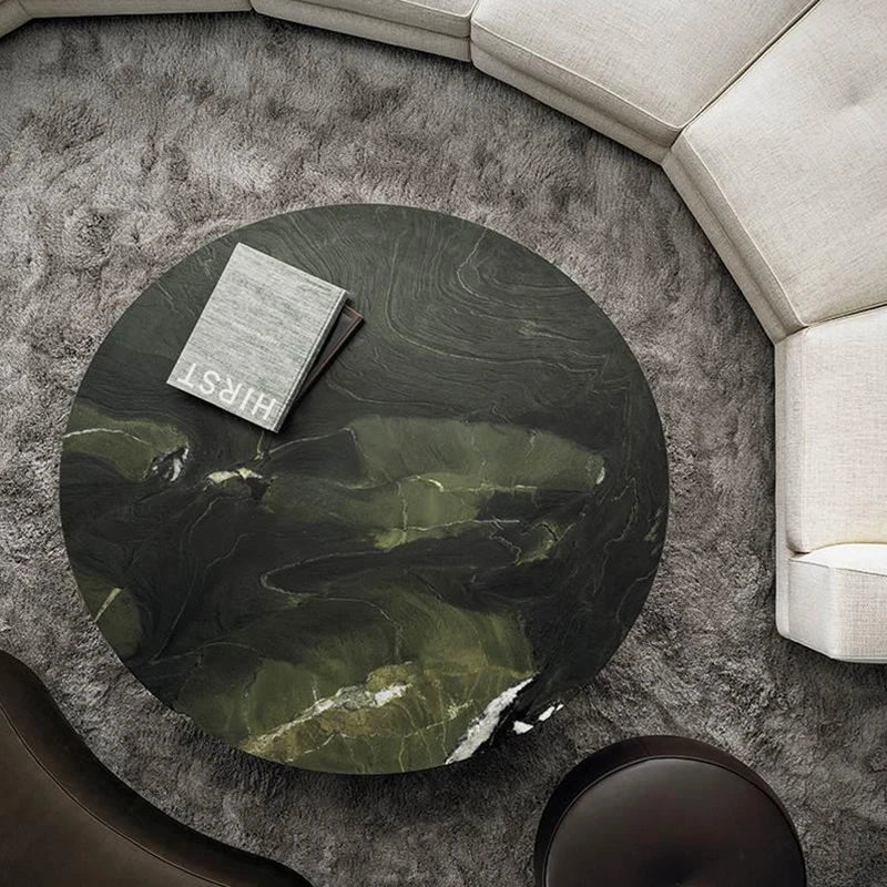 Italian-designed Living Room Table Round Natural Marble Center Table Coffee Table Set in Luxurious Modern