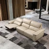 Modern Three-seater Leather Sectional Sofa Set Adjustable Height Wood Frame Retractable Recliner for Living Room Villa