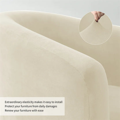 Velvet Tub Cover Chair Jacquard Single Seat Sofa Slipcover 1 Seate Living Room  Furniture Couch Washable Club Armchair Cover