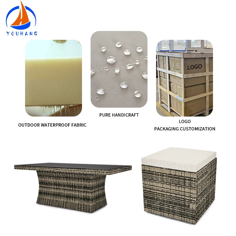 New Design Poland Rotan Wicker bar Set Rattan Outdoor Tables Bullet Stackable Rattan Garden Furniture