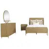 Natural Cane Queen Bedroom Set Luxury Wood Furniture Convertible for Home Apartment Hotel or Room Use