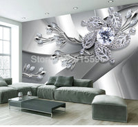 Custom Any Size 3D Wall Mural Wallpaper Diamond Flower Patterns Background Modern Art Large Wall Painting Living Room Home Decor