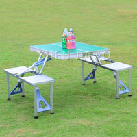 Outdoor Folding Table Aluminum Alloy Piece Table Portable Table And Chair Camping  Picnic Portable Combination Table And Chair