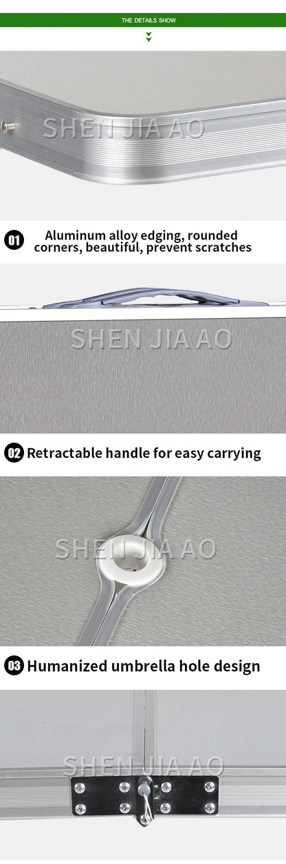 Outdoor Folding Table Aluminum Alloy Piece Table Portable Table And Chair Camping  Picnic Portable Combination Table And Chair