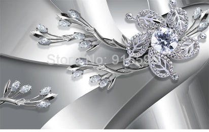 Custom Any Size 3D Wall Mural Wallpaper Diamond Flower Patterns Background Modern Art Large Wall Painting Living Room Home Decor