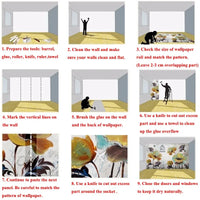 Customized Cream Style Abstract Art Feather Flower Pattern Wallpaper TV Background Wall Decoration Bedroom European Wall mural