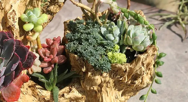 American Broken Root Shape Succulent Resin Flower Pot Outdoor Balcony Furnishing Crafts Garden Villa Vase Ornaments Decoration