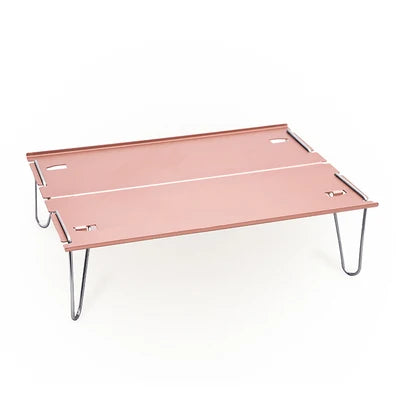 Portable Camping Table, Small Ultralight Folding Table with Aluminum Table Top and Carry Bag, Mini Barbecue Coffee Table