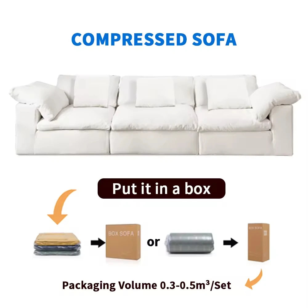 Nordic American Furniture Comfortable Fabric Modular Sectional Compressed Two Seat Sofa Set for Indoor Use for Living Room