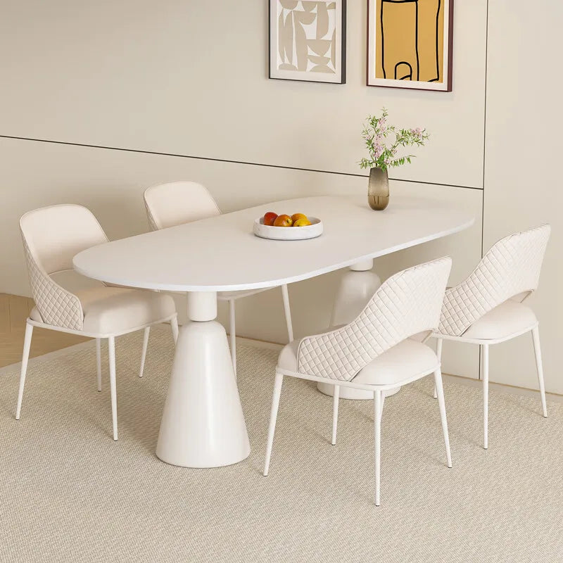 Modern Luxury Small Apartment Dining Table Simple Design with Pure Black Rock  Material for Home Furniture