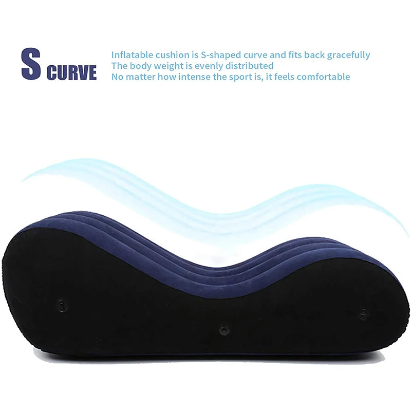 Sofa Inflatable Bench Bed Magic Lounge S-Shape Pillow Furniture for Adults Rest Kids Rest Game Toys Couples-Love Position Aid