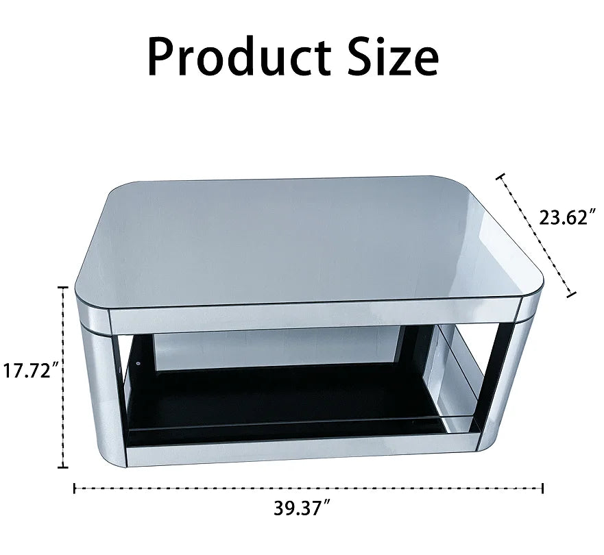 Baked Curved Mirror Modern Wood Coffee Table Living Room Adjustable Height Lift Center Table Premium Furniture
