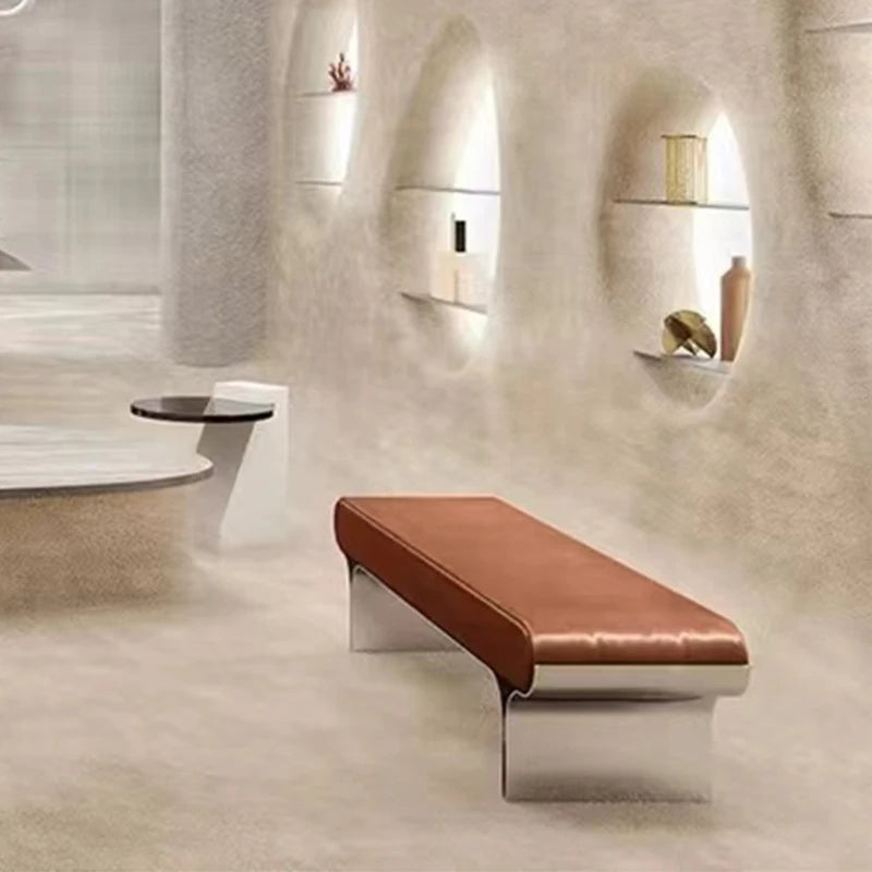 Modern Hotel Bedroom Sofa Bench Bed End Stool Living Room Comfortable Leather Shoe Stool Upholstered Bench