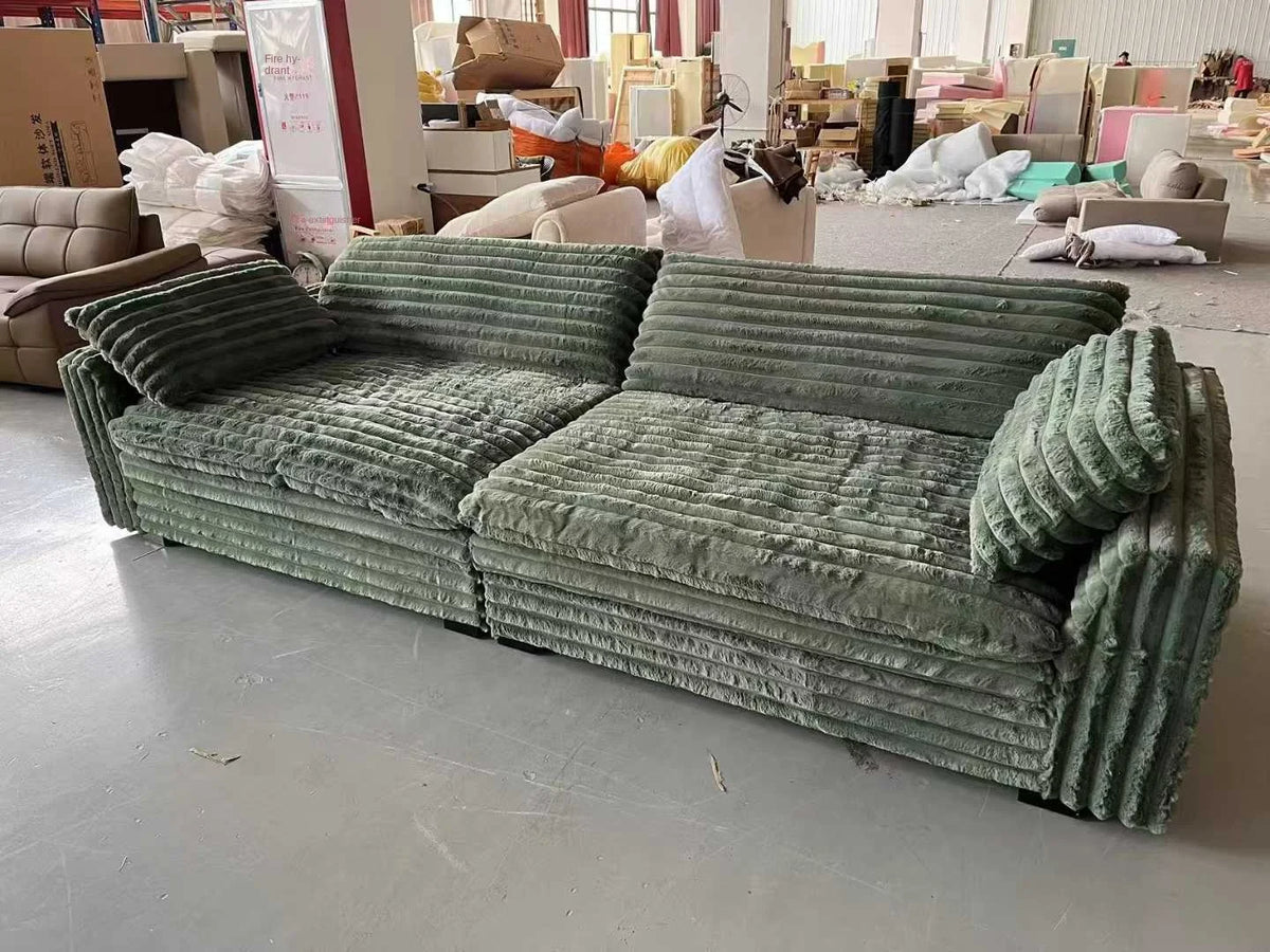 Light Luxury Lazy Thick Solid Wood Frame Technology Velvet Clouds Sofa Large Sitting Deep Winter Summer Removable Washable Set