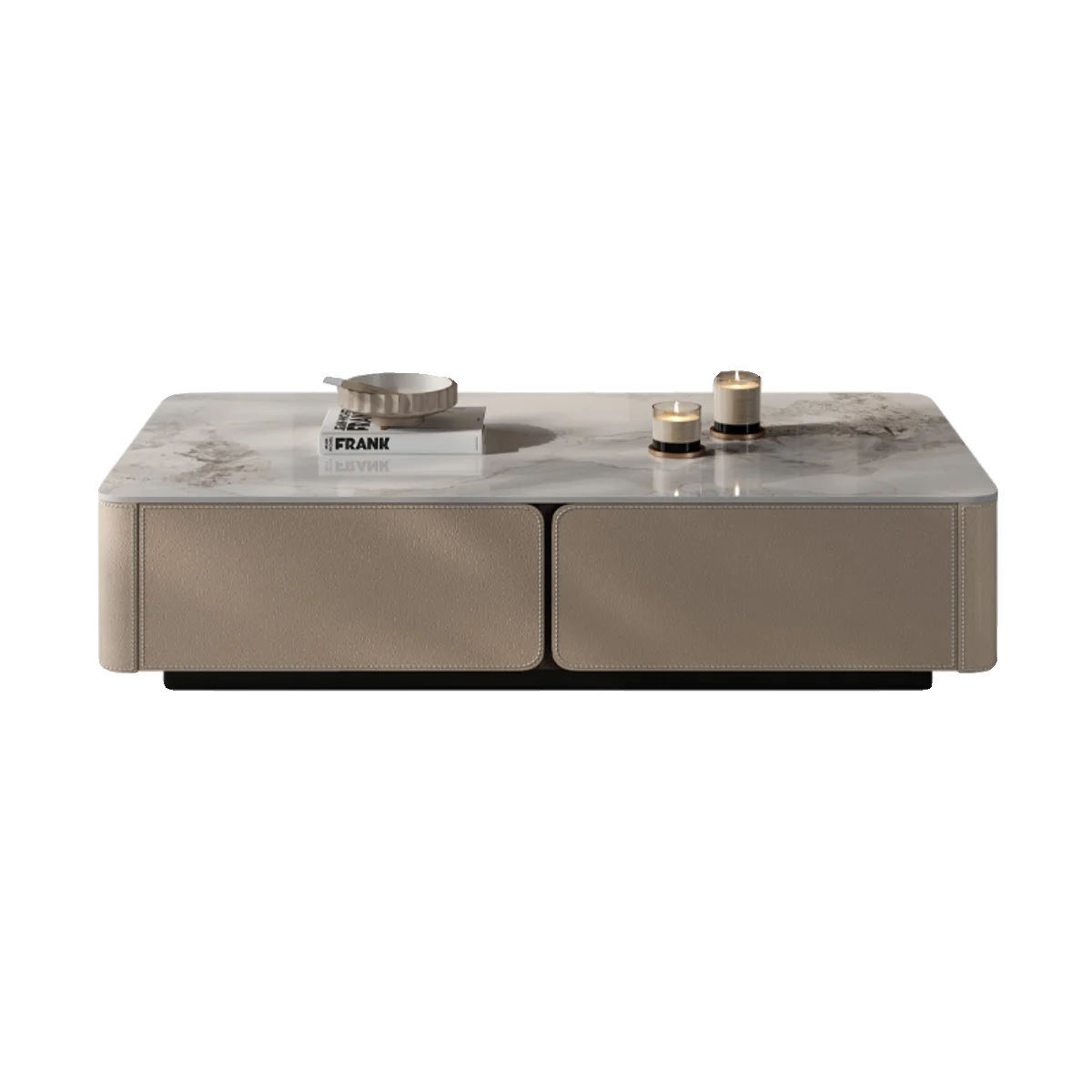 Italian Minimalist Stone Coffee Table Living Room Simple Modern Design Suitable Various Sizes Apartments Rectangular