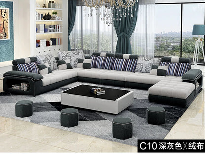 MANBAS Fabric Big Sofa Set Living Room Furniture Cloth Sofa Modernos Para Sala Sectional Sofa U Shape Corner Couch Grandes Salon