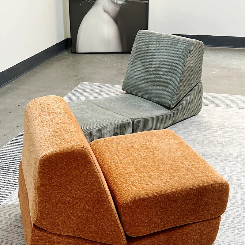 Modern Single Convertible Sofa Bed Full Sponge Folding Compressible Lazy Reclining Foldable for Small Spaces-Bedroom Living Room