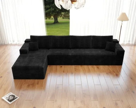 Modular Convertible Sectional Sofa Set Upholstered L-Shape Modern Sofa for Living Room Bedroom Apartment No Assembly Required