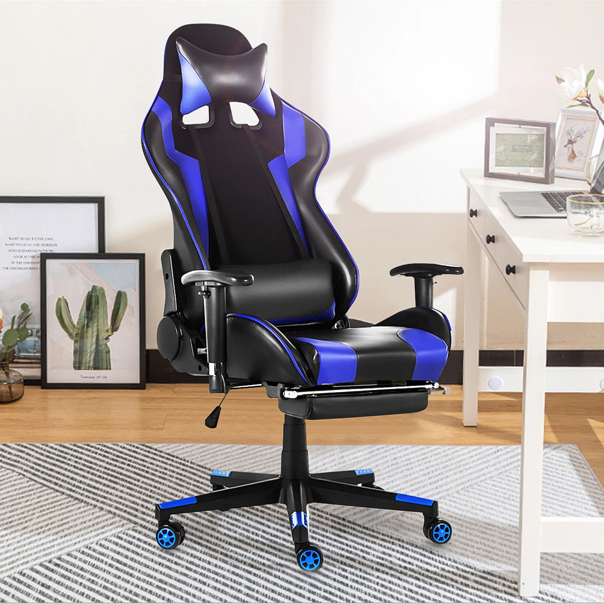 Leather Office Gaming Chair Home Internet Cafe Racing Chair WCG Gaming Ergonomic Computer Chair Swivel Lifting Lying Gamer Chair