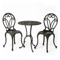 Thomas 3-Piece Modern Outdoor Cast Iron Bistro Set Stylish Patio Furniture for Garden Courtyard & Hotels Made in China