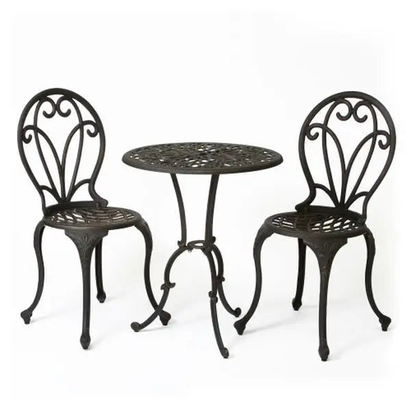 Thomas 3-Piece Modern Outdoor Cast Iron Bistro Set Stylish Patio Furniture for Garden Courtyard & Hotels Made in China