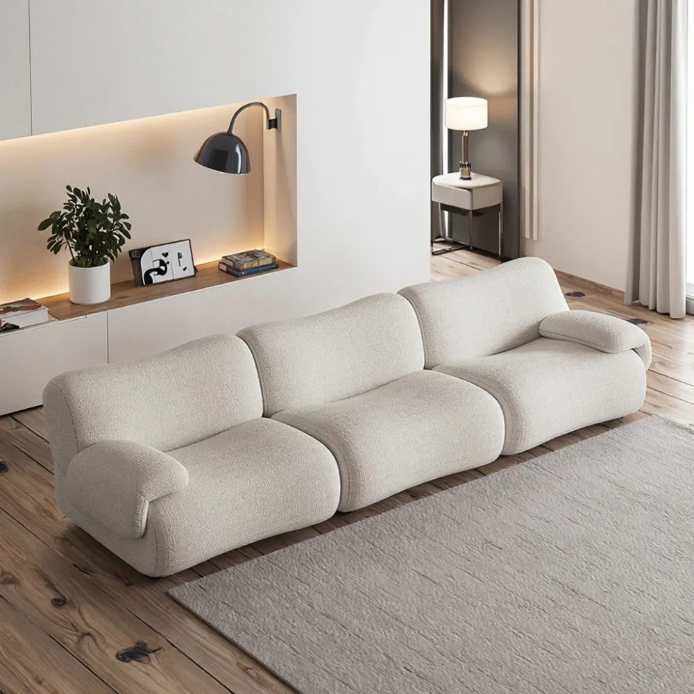 Sherpa Modular Sectional Sofa with Square Design Apartment-Friendly Sponge Filling-Space Saving DTC Best Seller