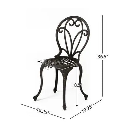 Thomas 3-Piece Modern Outdoor Cast Iron Bistro Set Stylish Patio Furniture for Garden Courtyard & Hotels Made in China
