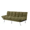 Multifunctional Modern Sofa Bed Foldable 2-Seater Velvet Fabric for Bedroom Living Room & Apartments (Black)