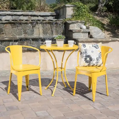Elegant 3-Piece KD Metal Bistro Set for Outdoor Dining Stylish Throat Patio Furniture Solution Made in China