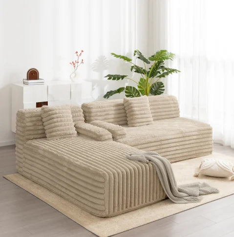 Cloud Convertible Sectional Sofa Set Modular Design for Apartment Living Room Dark Gray