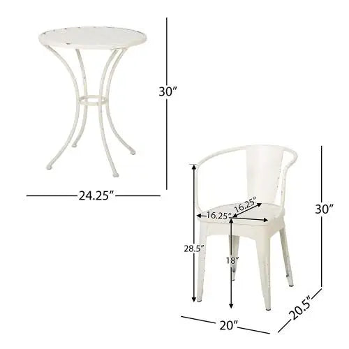 Elegant 3-Piece KD Metal Bistro Set for Outdoor Dining Stylish Throat Patio Furniture Solution Made in China