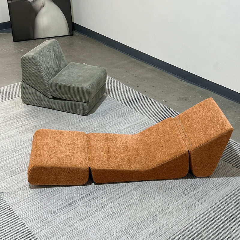 Modern Single Convertible Sofa Bed Full Sponge Folding Compressible Lazy Reclining Foldable for Small Spaces-Bedroom Living Room