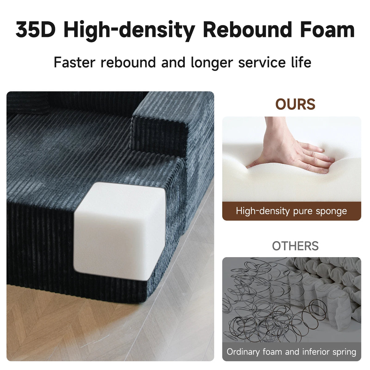 Wholesale Soft Fabric Pure Sponge Compression square Sofa for Hotel Villa Vacuum Compression Packaging Restaurant Sofa Set