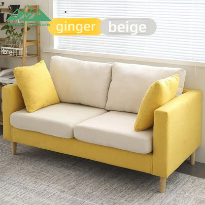 Wayon      Reclining Fabric Chaise Lounge Sofa for Living Room with Removable Pillows and Wooden Legs, Light Green