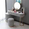 Nordic Modern Vanity Dresser With Drawers, Bedroom Furniture Makeup Dresser With Mirror, Dressing Table With Lights