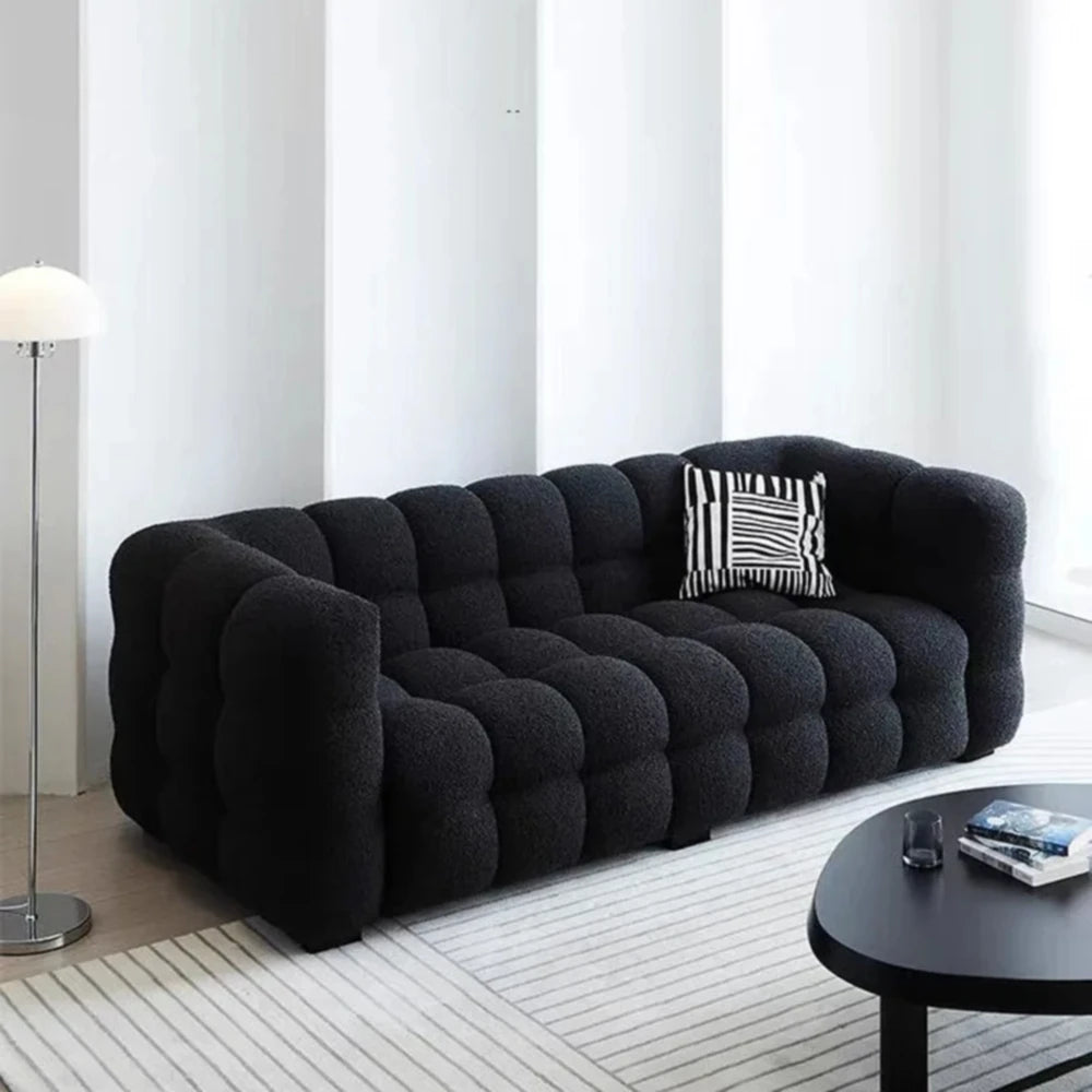 New Business Ideas 2026 Contemporary Square Velvet Upholstered Compressed Sofa Two Seat Space Saving Hotel Apartment Villa