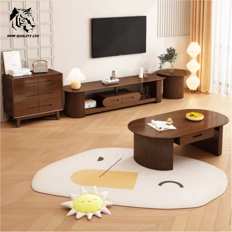 Customized Stock Modern European Eco-Friendly Wood TV Stand Cabinet Storage Ready Ship Home Furniture for Living Room Bedroom