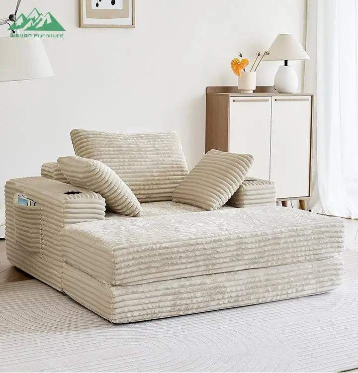 Wayon Convertible L-Shape Sofa Bed Set Modern Minimalist Design Eco-Friendly Foam Filled Small Apartment Living Room No Assembly