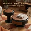 Modern Two-piece Design, Coffee Table, Wooden Board, Glossy Paint, Easy to Clean, Durable, Household Living Room Furniture