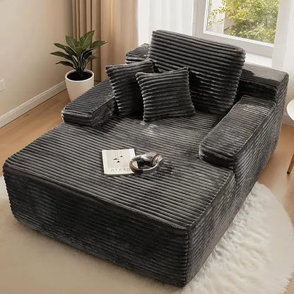 Compress Single Lazy Sofa Corduroy Sectional Sofa Living Room Bedroom Recliner
