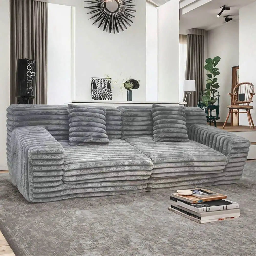 I Shape Modular Compress Sofa Fabric Upholstered Sectional Three Seat Modern Low Shipping Cost Apartment Hotel Gym Mall