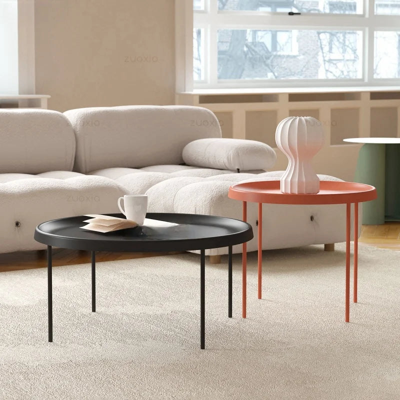 KINNO Nordic Japanese Style Iron Furniture Modern Simple Design Living Room Corner Table Set for Small-Sized Rooms Coffee Table