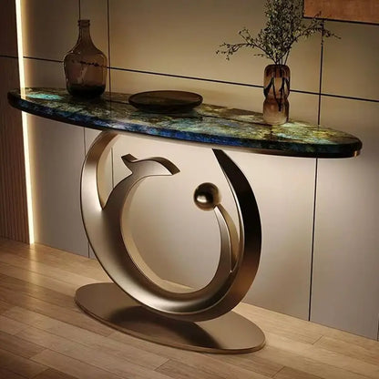 Modern Luxury Marble Slab Entrance Table Living Room Facing Door Wall End Scenic Platform Corridor Storage Rack Eco-friendly