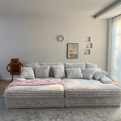 Sofa Bed Corduroy Fabric Ultra-wide Sitting Depth Comfortable Simple Modular Sofa Suitable for Living Room Villa