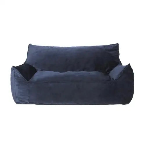 Fila Velveteen Two Seat Bean Bag Sofa Modern European Design Oversized Armrests Shredded Foam Fill Extra Soft