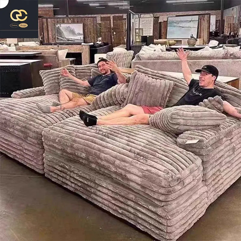 Charming High Resilience Design, Home Luxury Sofa Bed, Corduroy Classic Large Sofa