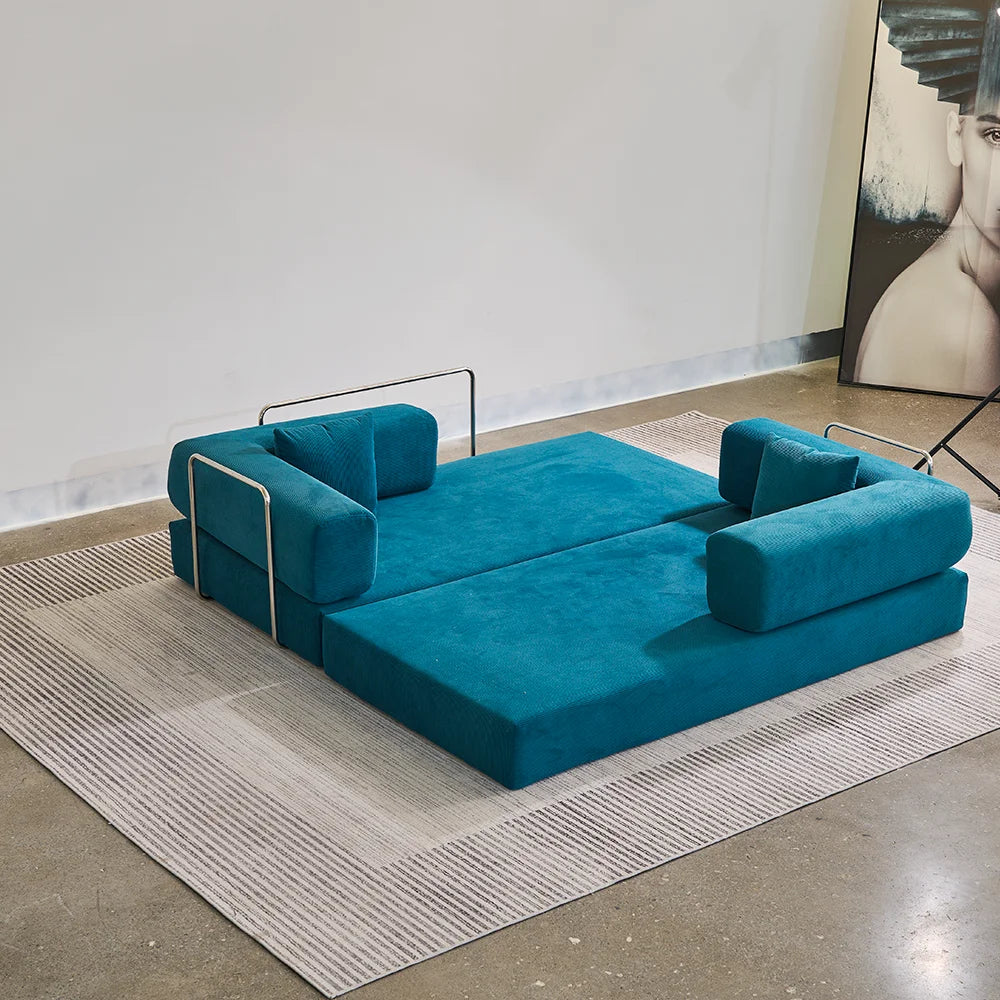 Vacuum Roll-Packed High Density Sponge Convertible Modular Compressed Fabric Tufted Modern Sofa Set Removable Covers Apartment