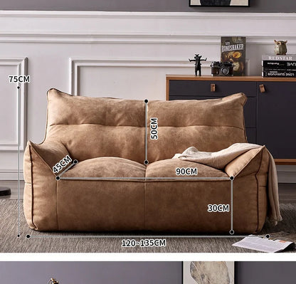 OTAUTAU 3-seat Retro Faux Leather Bean Bag Sofa Cover SF003【No Filler Inside ! You Need To Buy The Filler By Yourself！】